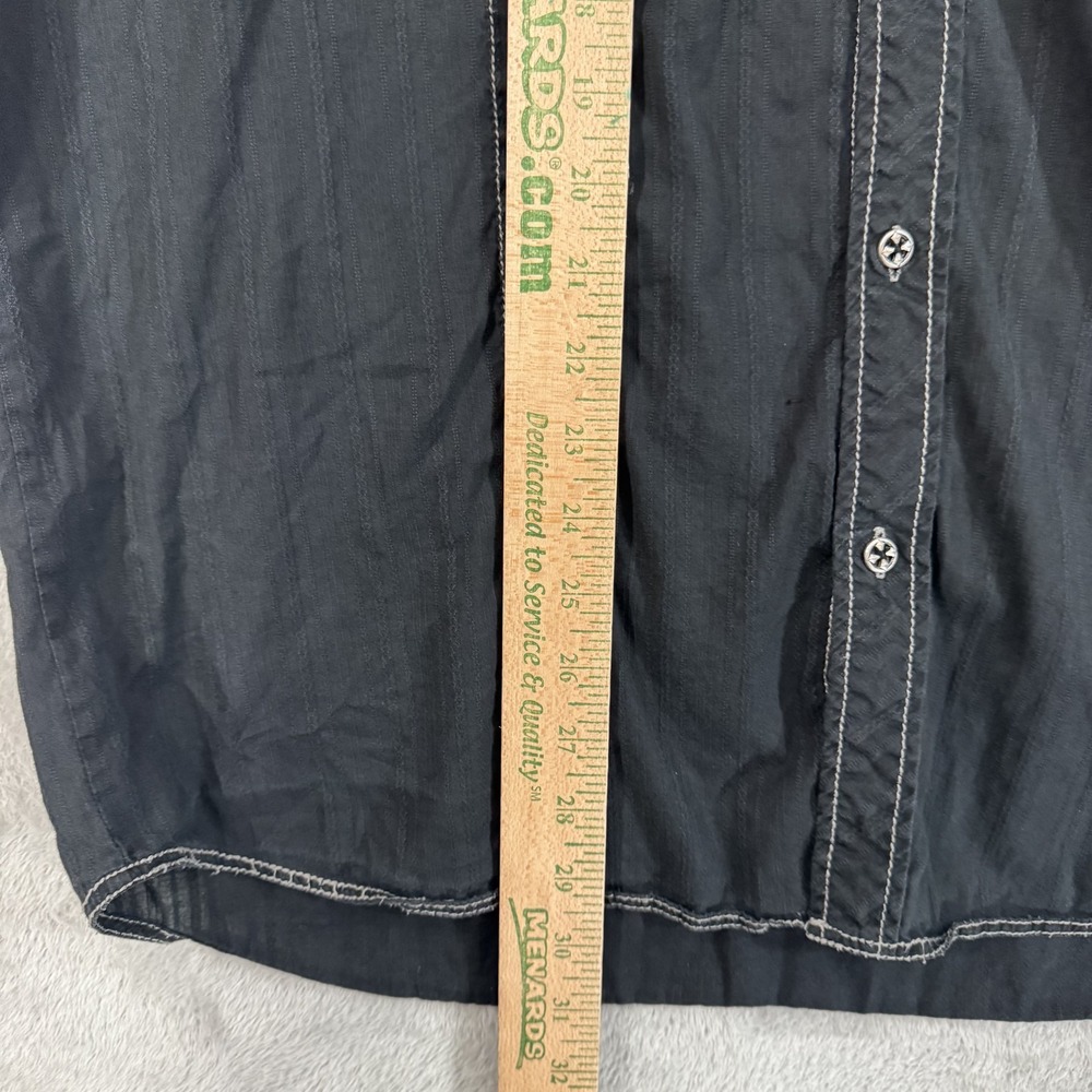 Affliction Shirt Mens XL Black Premium Buckle Western Cowboy Embroidered Stretch - Picture 15 of 16